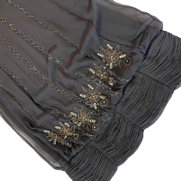 Adrianna Papell Black Beaded Halter Dress Size 12 Tags attached - Picture 3 of 15